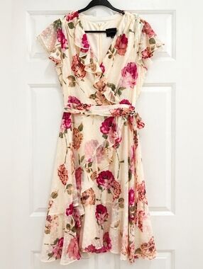 Floral Ruffle Dress Size 10 Feminine Spring Dress